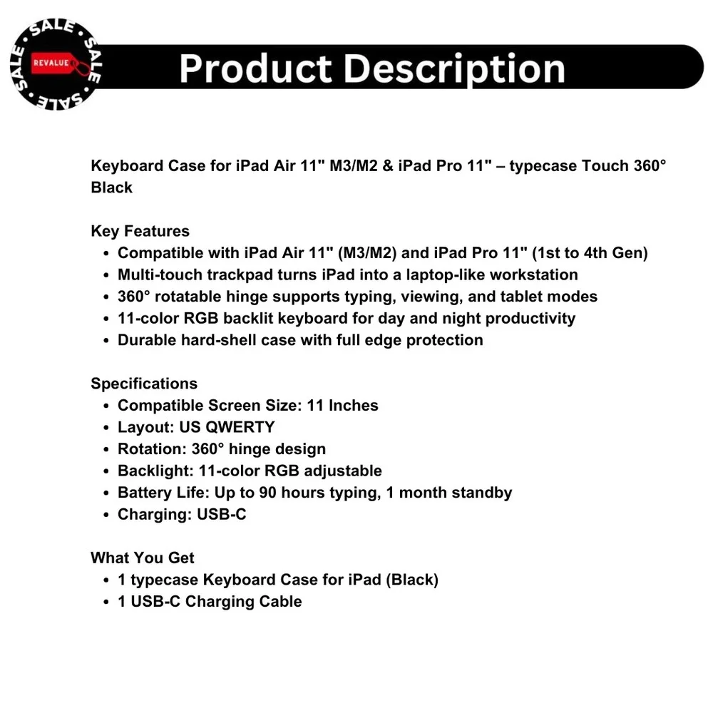 Keyboard Case for iPad Air 11